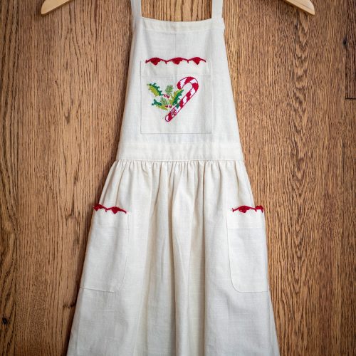 candy cane embroidered apron kids 05