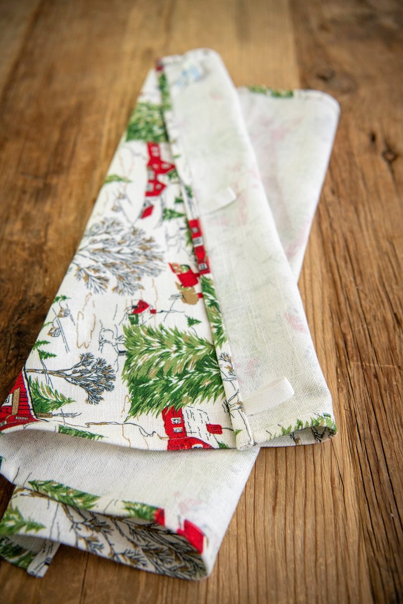 christmas cottage tea towel 50 years 24