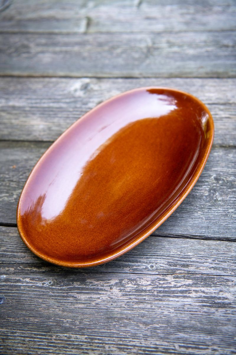 copper clay oval platter 01