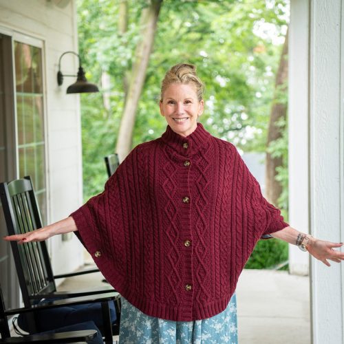 woodland cape sweater wine 03